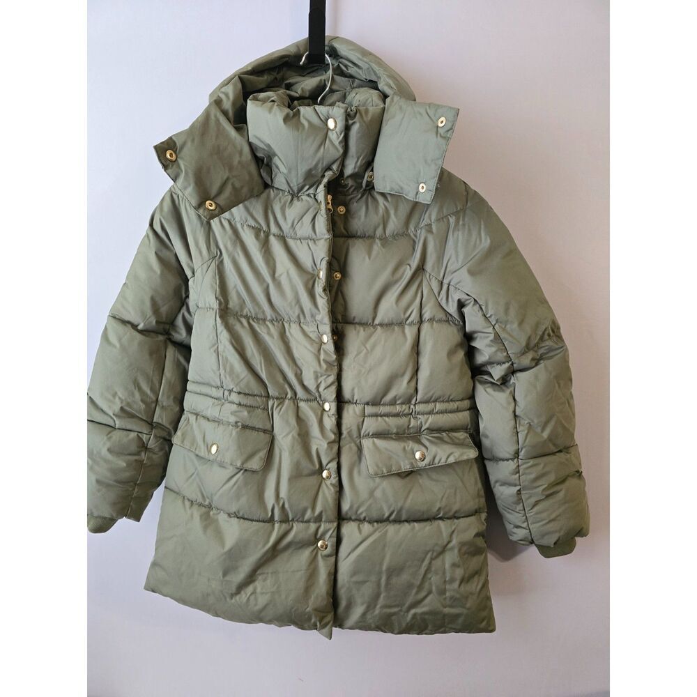 J. Crew Lightweight Puffer Coat Green Size XSP